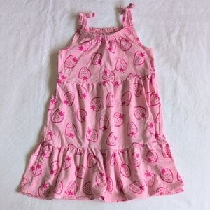 george pink strawberry print tiered tank sun dress 18-24 months baby girl